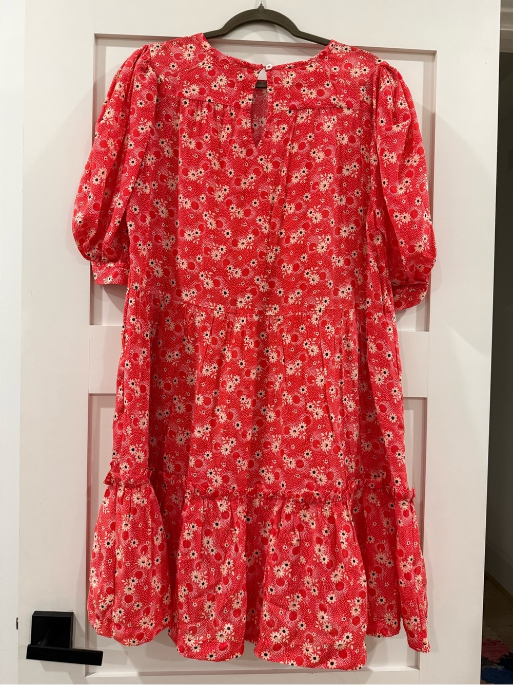 NWOT Sea New York Red Floral Puff Sleeve Tiered Dress